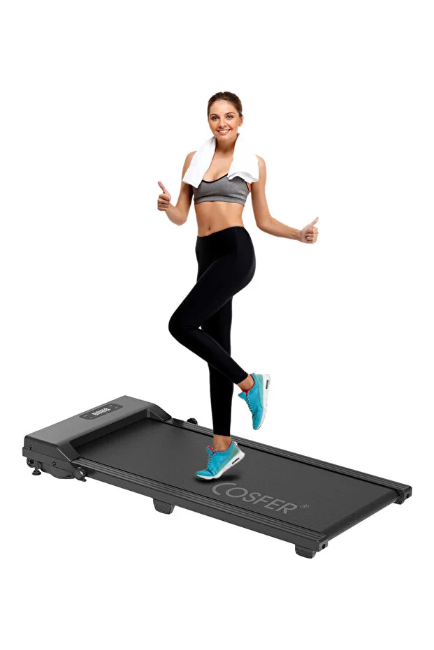 Cosfer Güçlü 2 Hp Yürüyüş Ve Koşu Bandı Katlanabilen 130 Kilo Taşıma Kapasiteli 1-12 Km Hız Kumandalı